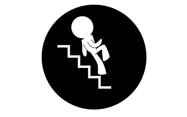 階段のアイコンから落ちる男 — ストック写真