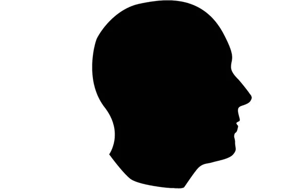 Icona sagoma testa umana in bianco e nero — Foto Stock