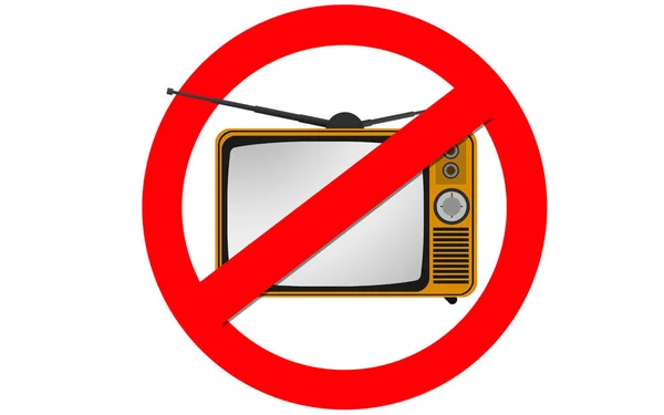 Kein Fernsehschild isoliert auf weißem Hintergrund — Stockfoto