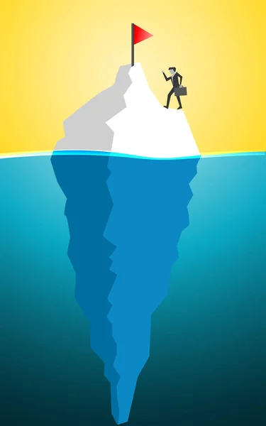 Spitze des Eisbergs mit roter Flagge — Stockfoto