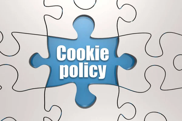 Cookie Policy Word Jigsaw Puzzle Rendering — Stock Photo, Image