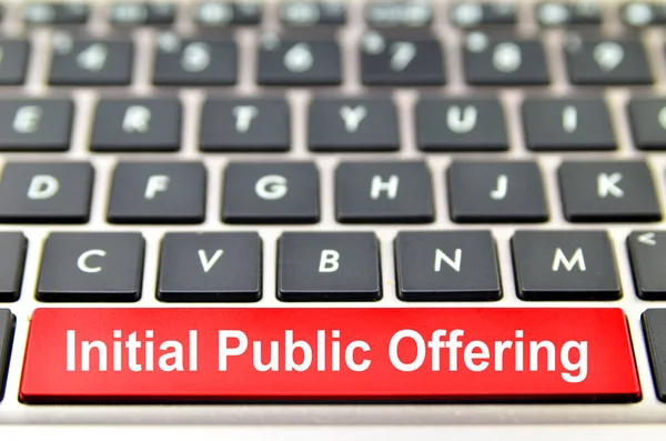 Initial Public Offering Word Computer Keyboard Rendering — Stock Photo, Image