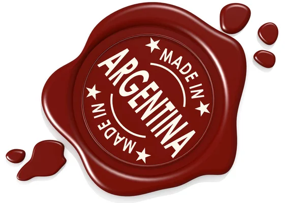 Selo Etiqueta Feito Argentina Isolado Fundo Branco Renderização — Fotografia de Stock