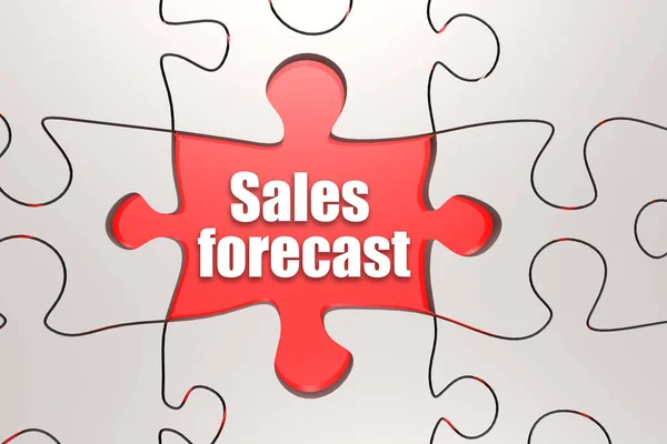 Sales Forecast Word Jigsaw Puzzle Rendering — Stock Photo, Image