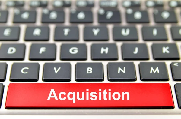 Acquisition Word Computer Keyboard Rendering — Stock Photo, Image