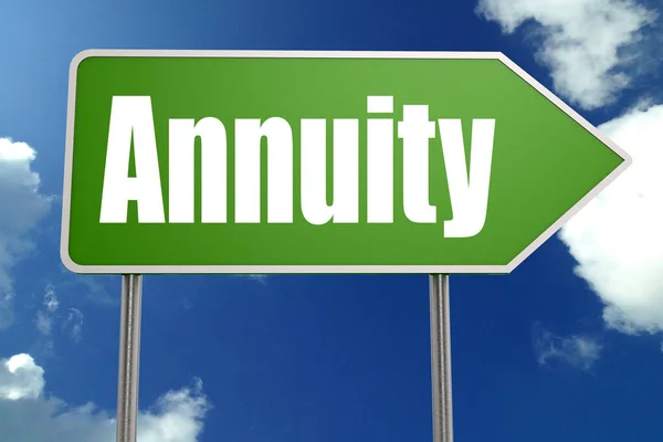 Annuity Word Green Road Sign Rendering — Stock Photo, Image