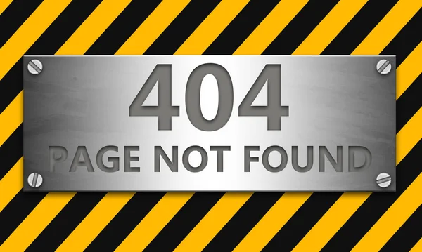 Stránka Nenalezena 404 Banner Žlutým Pruhem Varování Pozadí Vykreslování — Stock fotografie