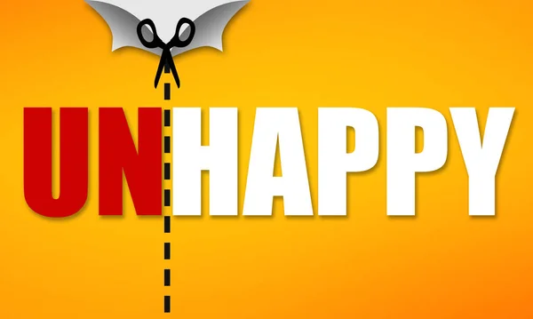 Making Unhappy Happy Scissors Rendering — Stock Photo, Image