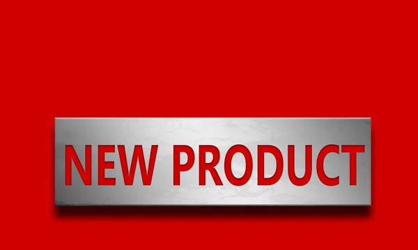 Nieuw Product Banner Ontwerp Met Rode Achtergrond Rendering — Stockfoto