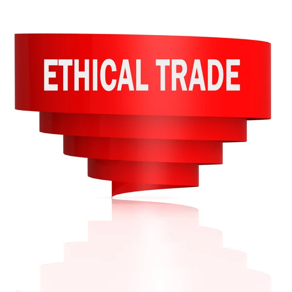 Ethical Trade Word Red Curve Banner Rendering — Stock Photo, Image