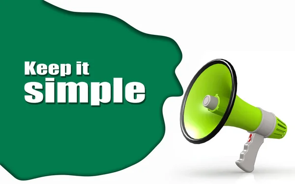 Keep Simple Word Megaphone Rendering — Stock Photo, Image