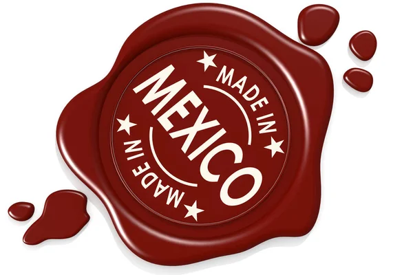 Печать Этикетки Выполнена Мексике Изолированы Белом Фоне Рендеринг — стоковое фото