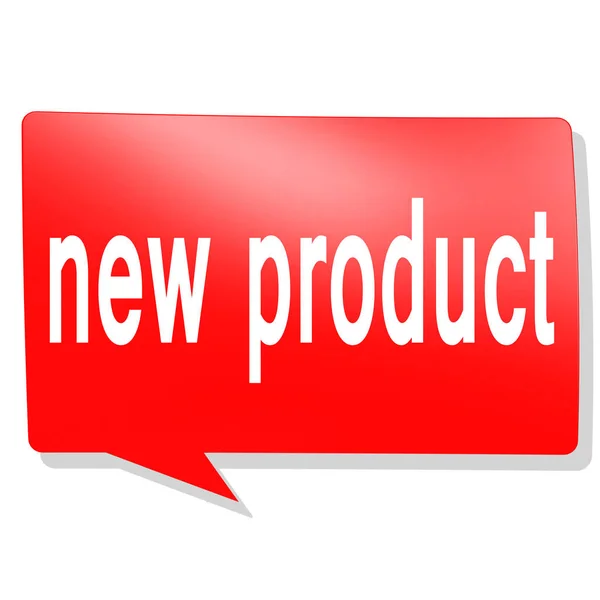 Nieuw Product Woord Rode Spraakbel Rendering — Stockfoto