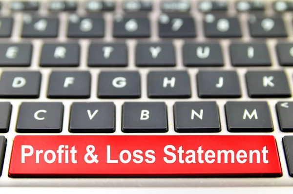 Profit Loss Statement Word Computer Keyboard Rendering — Stock Photo, Image