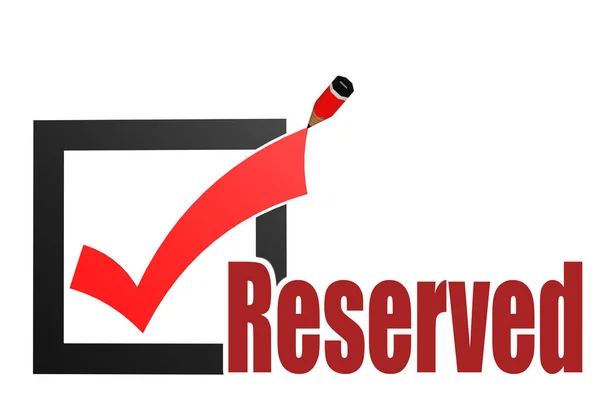 Reserved Word Check Mark Pencil — Stock Photo, Image