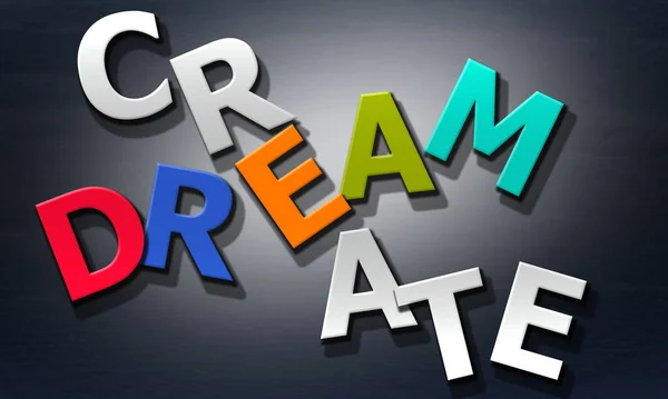 Create Dream Phrase Composed Multicolored Alphabet Rendering — Stock Photo, Image