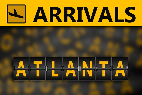 Atlanta Repülőtérre Érkezők Flipping Panel Renderelés — Stock Fotó