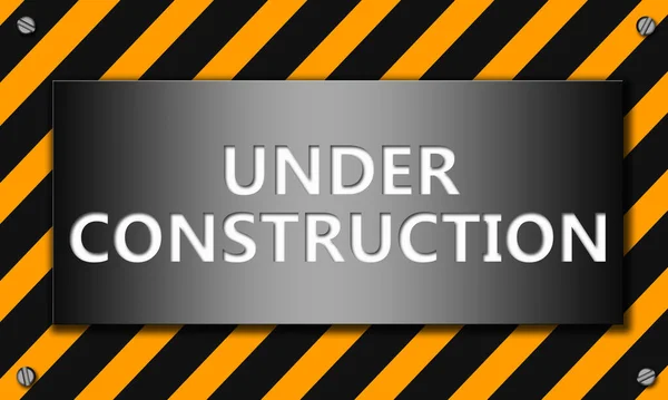 Construction Page Caution Yellow Tape Rendering — Stock Photo, Image