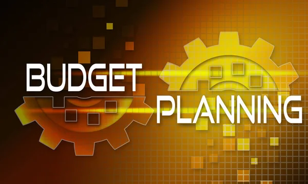 Vites Mekanizması Üzerine Bütçe Planlama Metni Teknoloji Arka Planı Görüntüleme — Stok fotoğraf