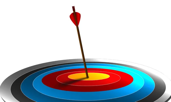 Red Arrow Pointing Target Rendering — Stock Photo, Image