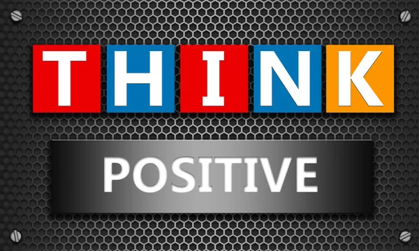 Think Positive Concept Mesh Hexagon Background Rendering — Stock Photo, Image