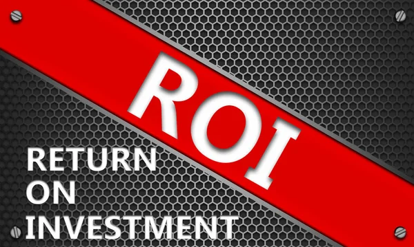 Report Investment Acronym Roi Concept Mesh Hexagon Background Rendering — 图库照片