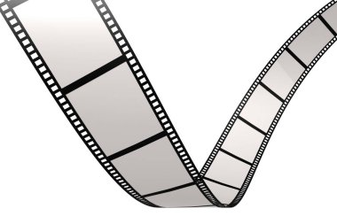 Boş çerçeveli eski retro film şeridi, 3 boyutlu görüntüleme