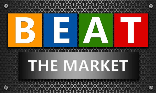 Beat Market Concept Auf Mesh Sechseck Hintergrund Rendering — Stockfoto