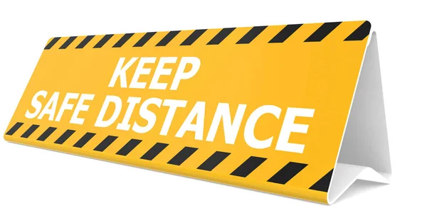 Table Sign Keep Safe Distance Word Rendering — Stock Photo, Image
