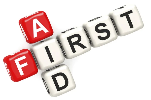 First Aid Cube Crossword White Background Rendering — Stock Photo, Image