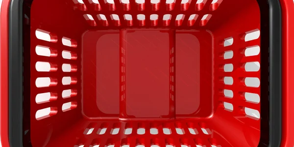 Red Shopping Basket Rendering — Stock Photo, Image