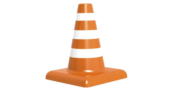 Traffic Cone Isolated White Background Rendering — Stock Photo, Image