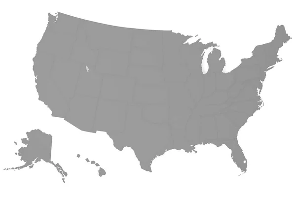 Usa Map Gray Color Rendering — Stock Photo, Image