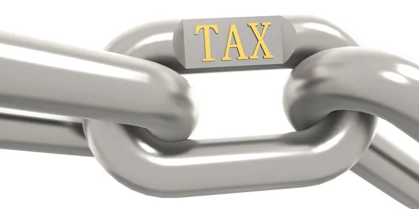 Steuerwort Mit Metallkette Rendering — Stockfoto