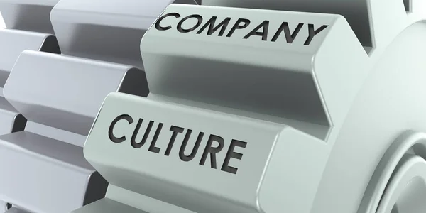 Company Culture Word Metal Gears Rendering — Stock Photo, Image