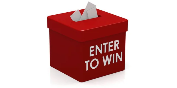 Enter Win Lucky Draw Box Rendering — Stock Photo, Image
