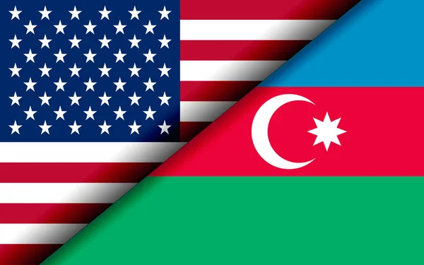 Vlaggen Van Azerbeidzjan Zijn Diagonaal Verdeeld Weergave — Stockfoto