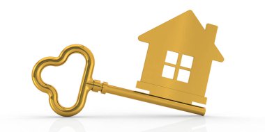 Altından anahtarlı konut tabelası, 3D görüntüleme