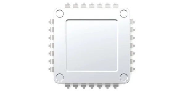 Chip Computadora Aislado Sobre Fondo Blanco Renderizado — Foto de Stock