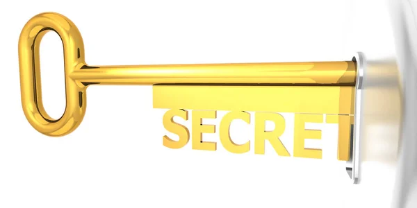 Geheimer Schlüssel Stecker Schlüsselloch Rendering — Stockfoto