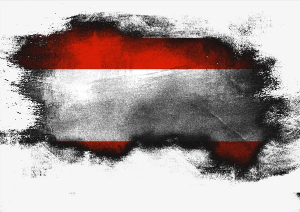 Bandera Austria Pintada Con Pincel Sobre Fondo Blanco Representación —  Fotos de Stock