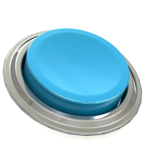 Blue Button Metal Ring Rendering — Stock Photo, Image