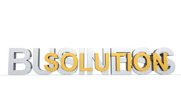 Business Solution Word Isolated White Background Rendering — Stock Photo, Image