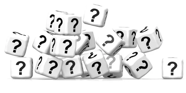 Question Mark Cubes Isolated White Background Rendering — Stock Photo, Image