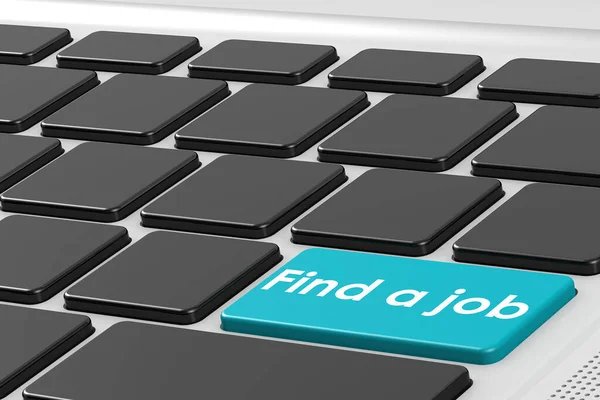 Find Job Word Laptop Keyboard Rendering — Stock Photo, Image