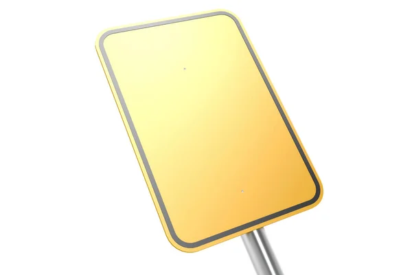 Yellow Blank Road Sign Isolated Isolated White Background Rendering — Stock Photo, Image