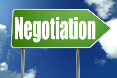 Yeşil yol tabelasında müzakere kelimesi, 3D yorumlama