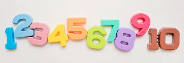 Numero Bambini Colore Simboli Matematici Della Scuola Educazione Precoce Contare — Foto Stock