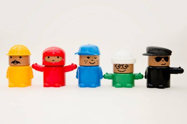 Farklı mesleklerden oyuncak heykelcikler koleksiyonu..