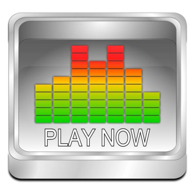 Dekoratif gümüş yürüt düğmesini - 3d çizim